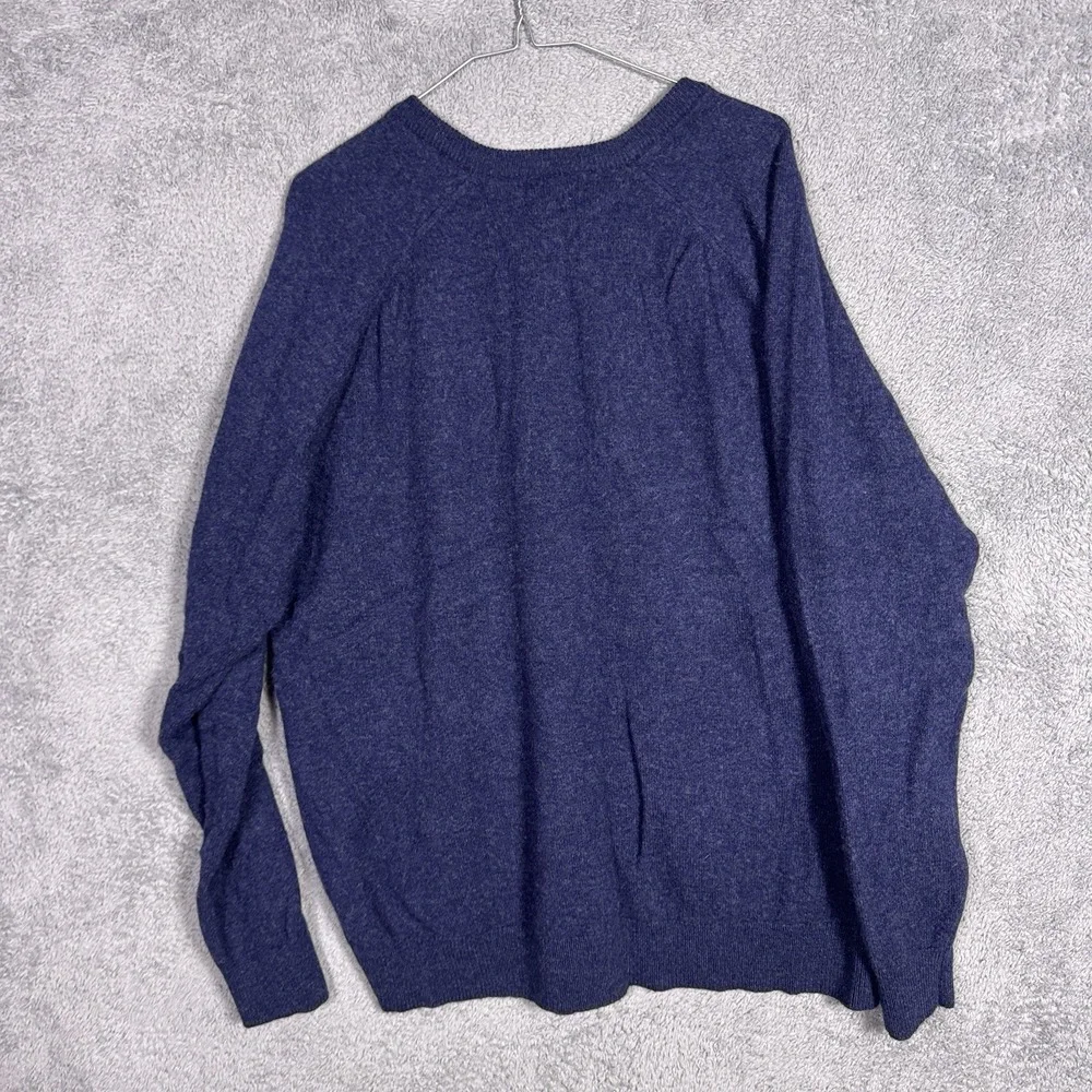 LL Bean Sweater Mens XXL 2XL 100% Lambs Wool Knit V-Neck Pullover Jumper